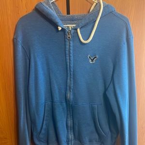 American Eagle Zip Up Hoodie Royal Blue Size S